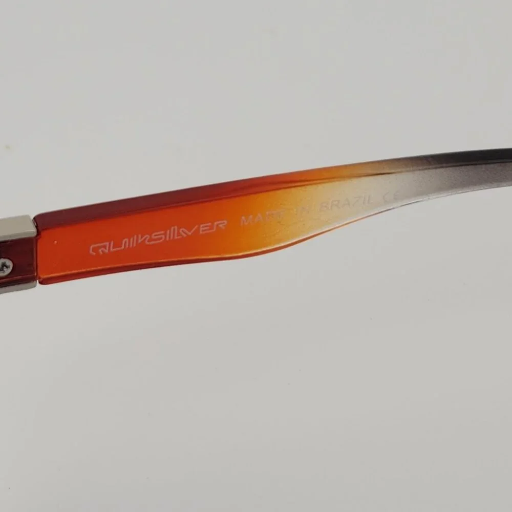 Quiksilver Round Flat Lens Sunglasses Black-Orange Fade Orange Mirror Lens Q27